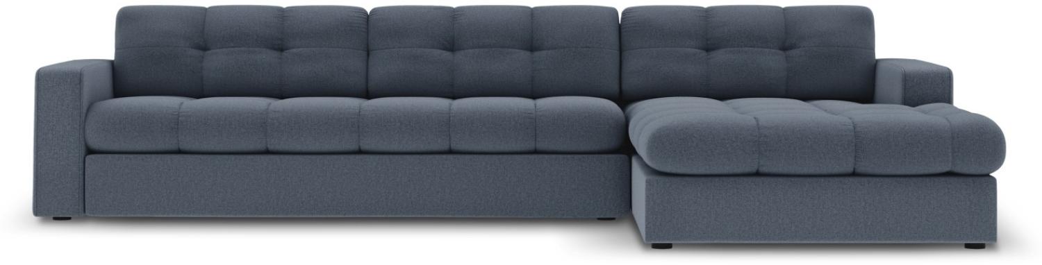 Micadoni 4-Sitzer Ecke rechts Sofa Justin | Bezug Dark Blue | Beinfarbe Black Plastic Bild 1