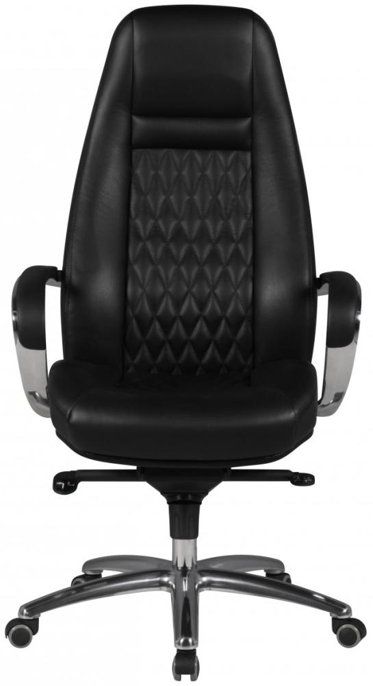 KADIMA DESIGN Chefsessel MADRID - Echtleder Bürostuhl extra Komfort für 8 Stunden Arbeit täglich. Farbe: Schwarz Bild 1