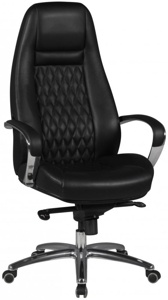 KADIMA DESIGN Chefsessel MADRID - Echtleder Bürostuhl extra Komfort für 8 Stunden Arbeit täglich. Farbe: Schwarz Bild 1