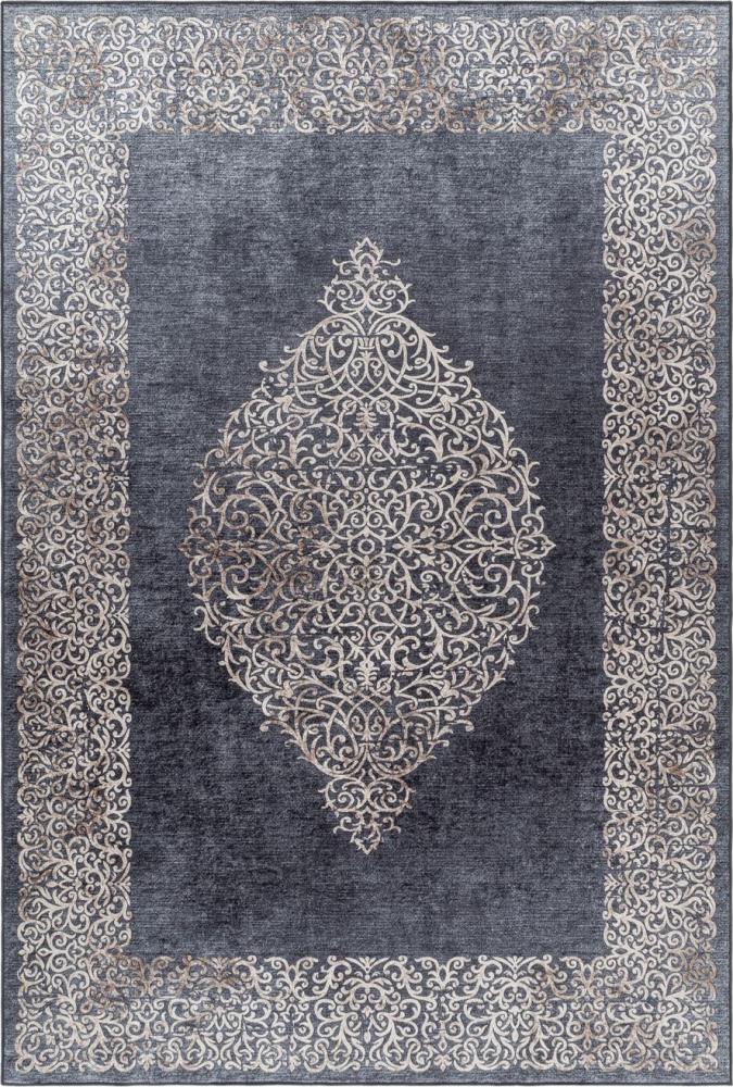 Waschbarer Teppich Federico rechteckig - 160x230 cm - Schwarz Bild 1