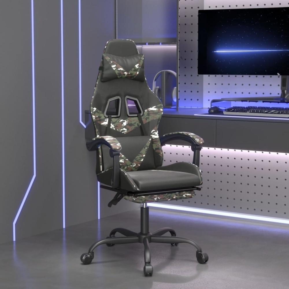 vidaXL Gaming-Stuhl mit Fußstütze Schwarz und Tarnfarben Kunstleder [3143865] Bild 1
