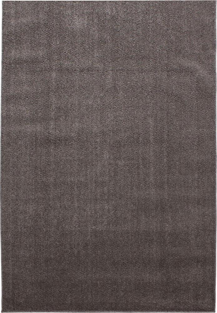 Kurzflor Teppich Alberto rechteckig - 240x340 cm - Mokka Bild 1
