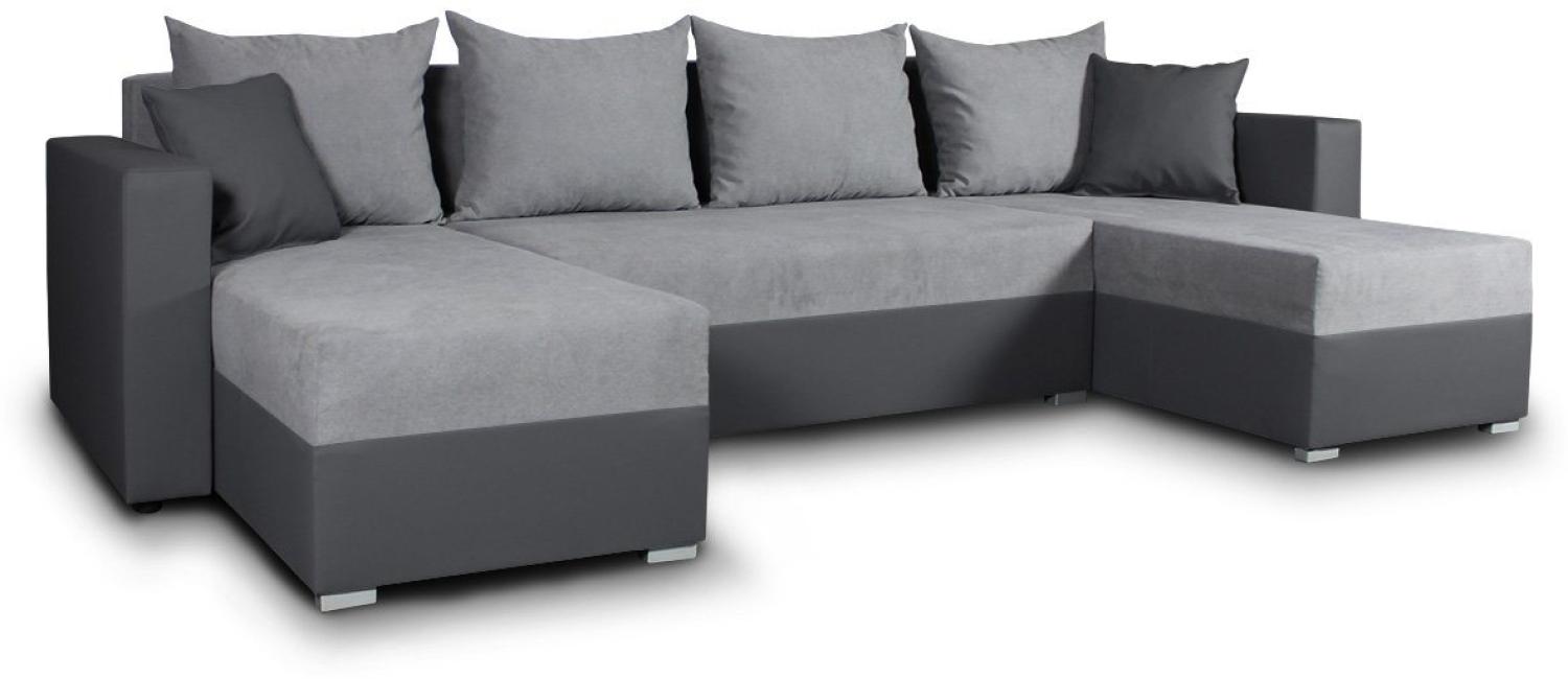 Sofnet Wohnlandschaft Beno, mit Schlaffunktion und Bettkasten, Ecksofa, U-Form Couch, Schlafsofa Bild 1