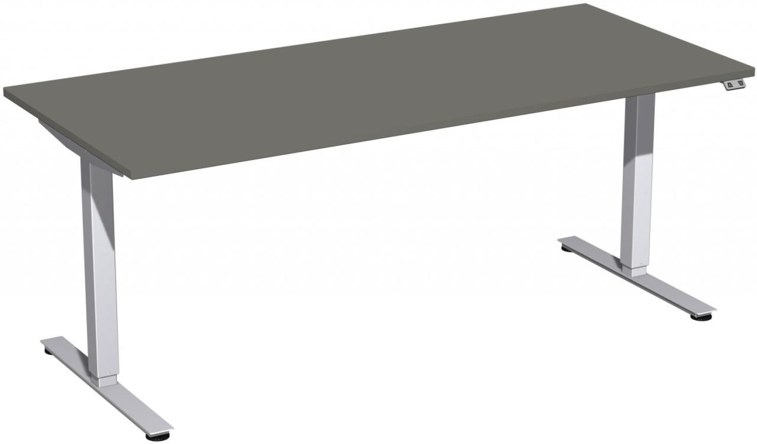 Elektro-Hubtisch 'Smart', höhenverstellbar, 180x80x70-120cm, gerade, Graphit / Silber Bild 1