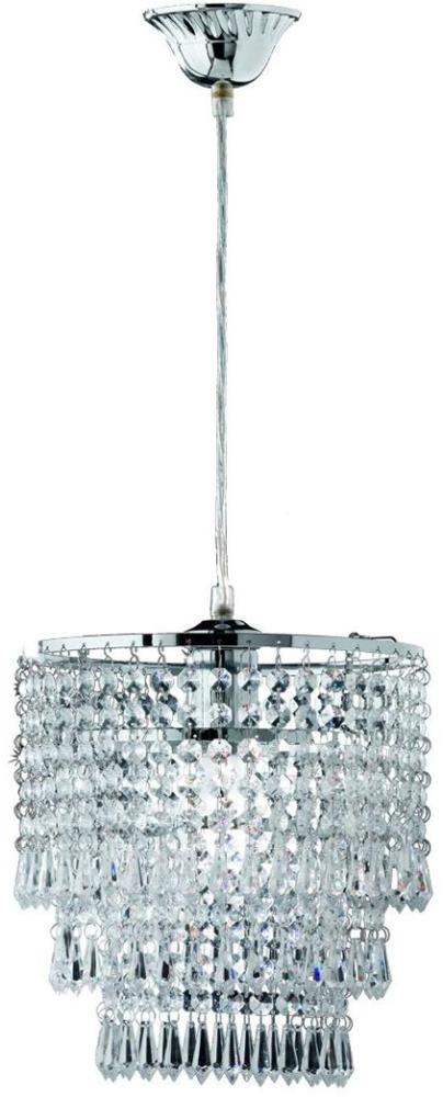 Kleiner LED Kronleuchter Chrom mit Kristall Behang aus Acryl, Ø25cm Bild 1
