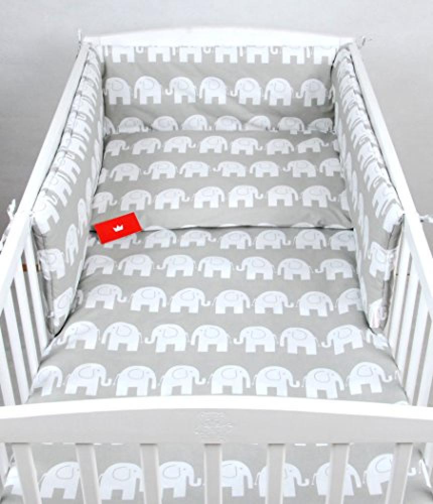 Babylux 'Elefanten Grau' Kinderbettwäsche 40x60/100x135 cm Bild 1