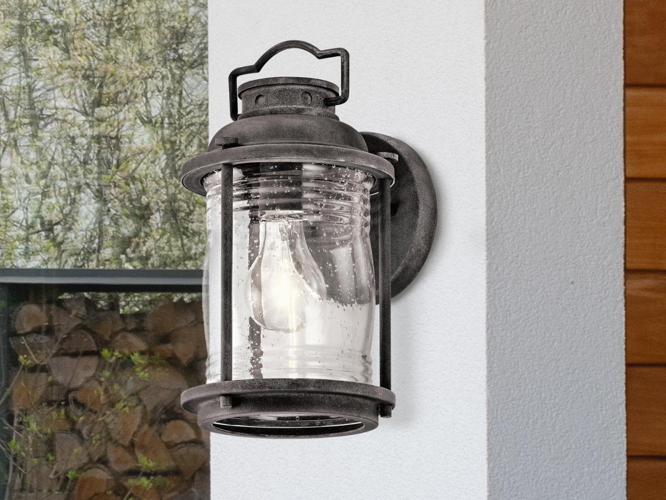 Außenleuchte, Wandlampe, Stahl Glas, Verwittertes Zink Bild 1