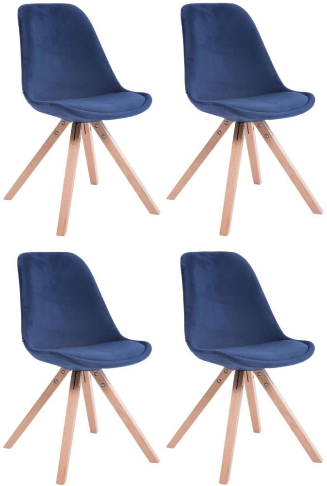 4er Set Stühle Toulouse Samt Square natura blau Bild 1