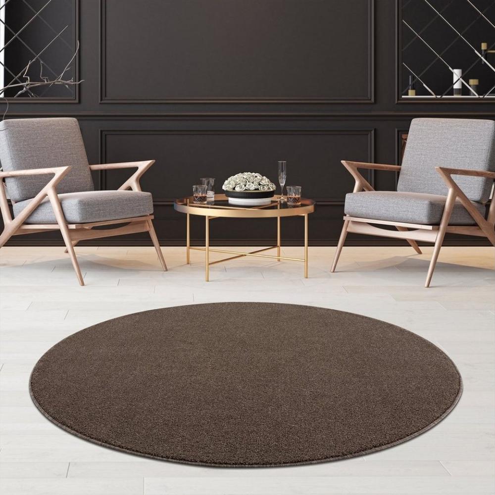 Jimri Teppich Lotus Wohnzimmer Teppich Einfarbig Kurzflor Läufer Uni, Rund, Wohnzimmer Teppich Einfarbig Kurzflor Läufer Bild 1