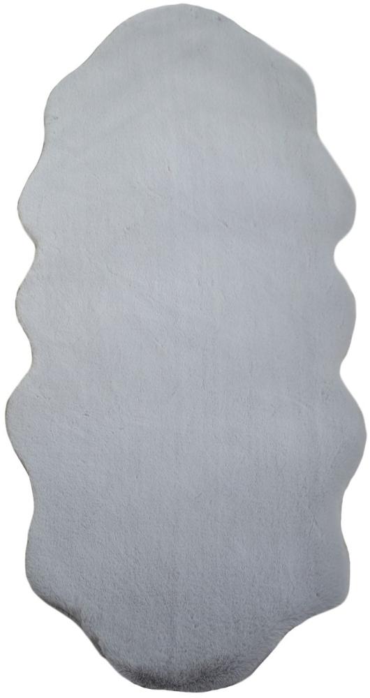 Kinder Teppich Carlo  Schaffell imitat - 60x180 cm - Silberfarbe Bild 1