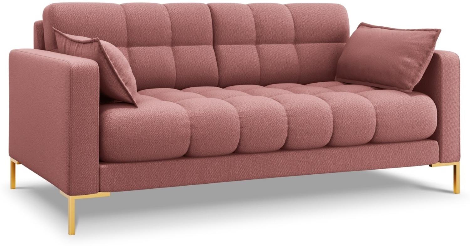 Micadoni 2-Sitzer Sofa Mamaia | Bezug Pink | Beinfarbe Gold Metal Bild 1
