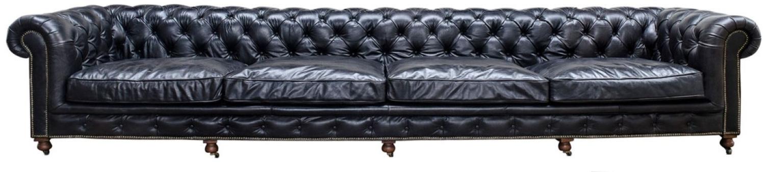 Casa Padrino Luxus 6er Sofa Schwarz 410 x 120 x H. 77 cm Bild 1