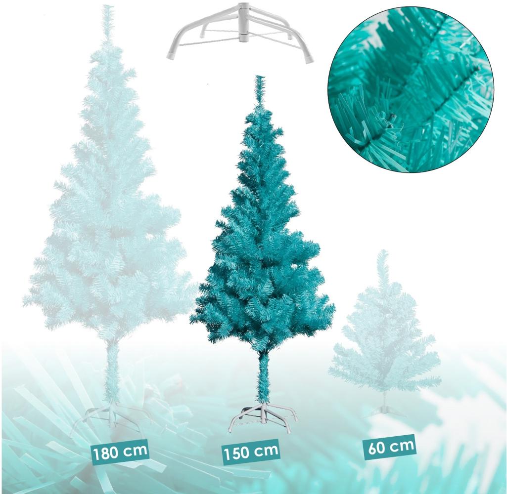 Künstlicher Weihnachtsbaum inkl. Ständer Tannenbaum Christbaum türkis 150cm Bild 1