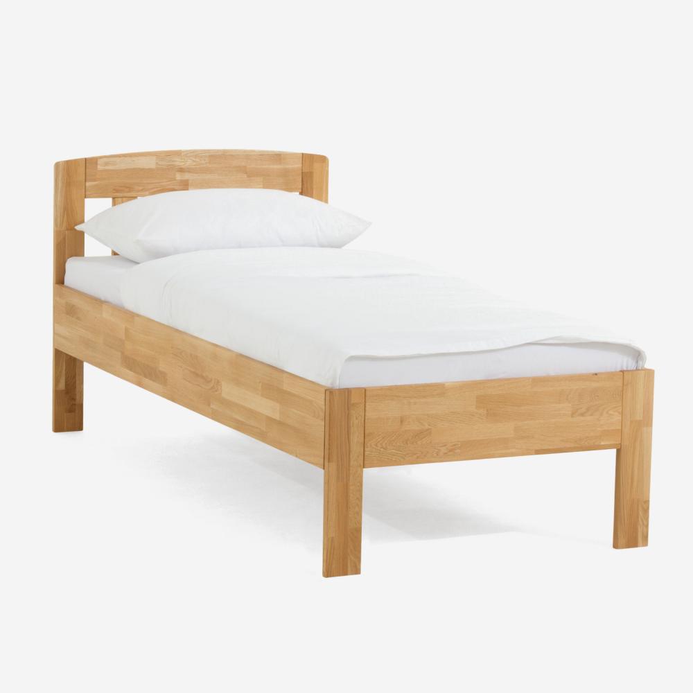 Dico Massivholz Einzelbett Komfortbett Seniorenbett 420.03, Wildeiche natur geölt Größe 90x190 cm Bild 1