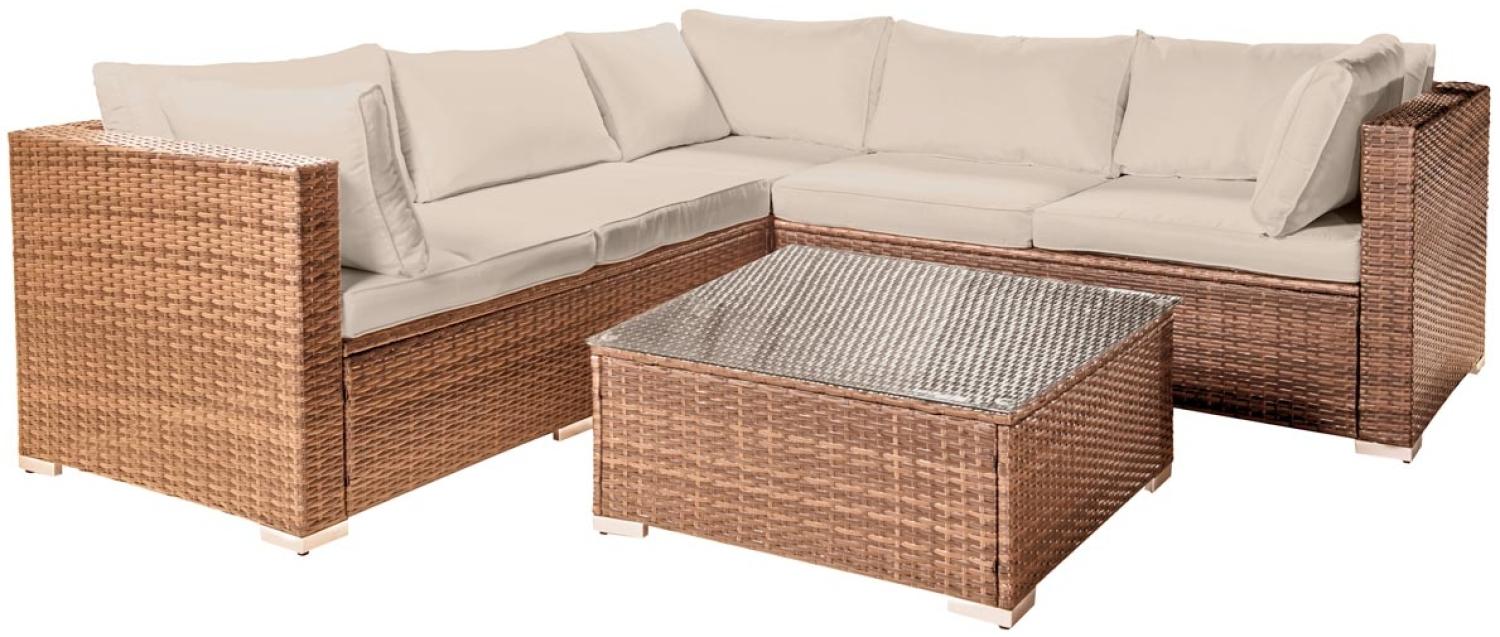 BRAST Gartenmöbel Lounge Sofa Couch Set Passion Braun Poly-Rattan für 4 Personen Bild 1