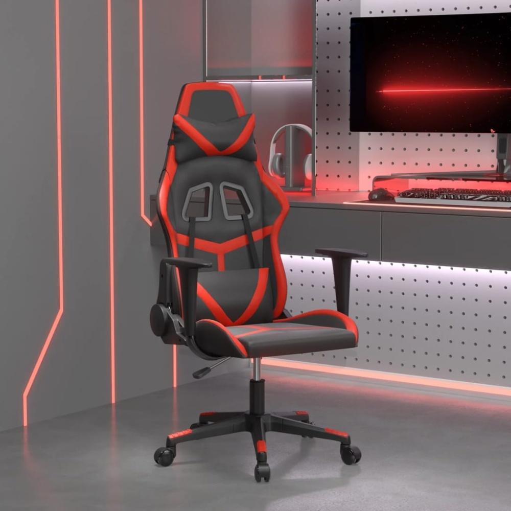vidaXL Gaming-Stuhl mit Massagefunktion Schwarz und Rot Kunstleder Bild 1