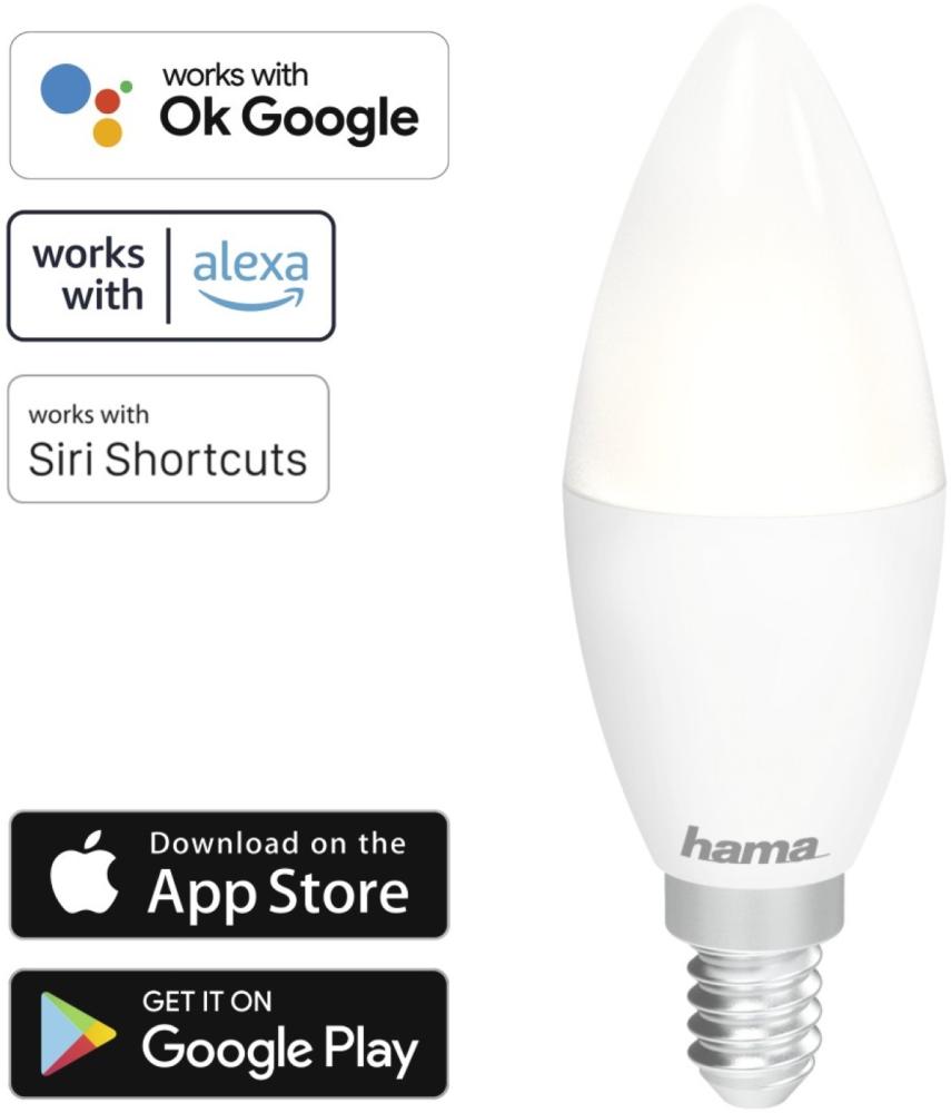 WLAN LED-Lampe E14 4,5W Weiß dimbar Bild 1