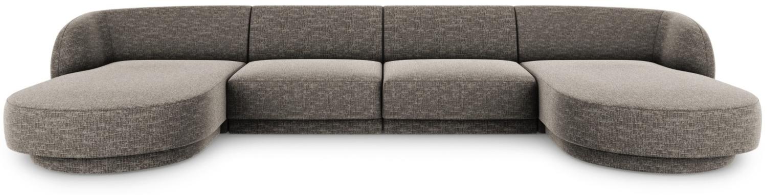 Micadoni 5-Sitzer Panorama Sofa Miley | Bezug Grey | Beinfarbe Black Plastic Bild 1