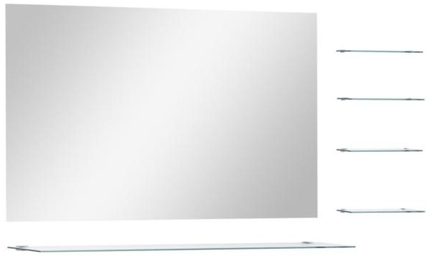 vidaXL Wandspiegel mit 5 Ablagen Silbern 100×60 cm Bild 1