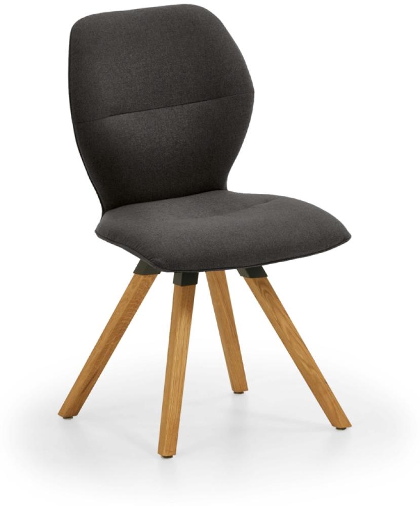 Niehoff Sitzmöbel Merlot Design-Stuhl Stativ-Gestell Massivholz/Stoff Venice 180° Drehbar mit Rückho Graphit Wildeiche Bild 1