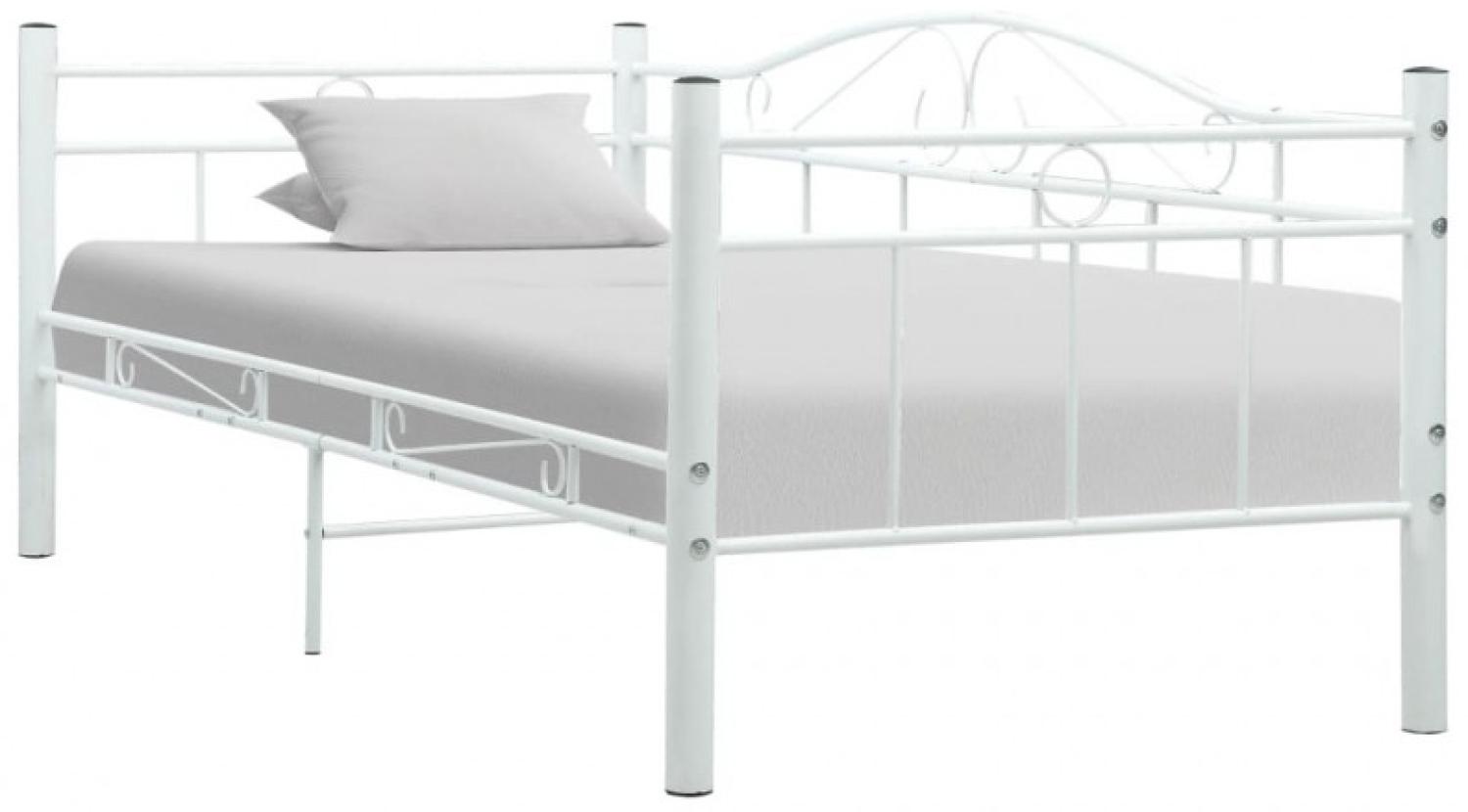 vidaXL Tagesbett-Rahmen Weiß Metall 90×200 cm [286136] Bild 1