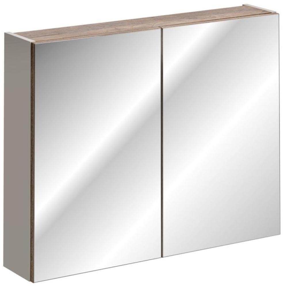 Badezimmer Spiegelschrank 80cm AKAN Taupe inkl. LED Bild 1