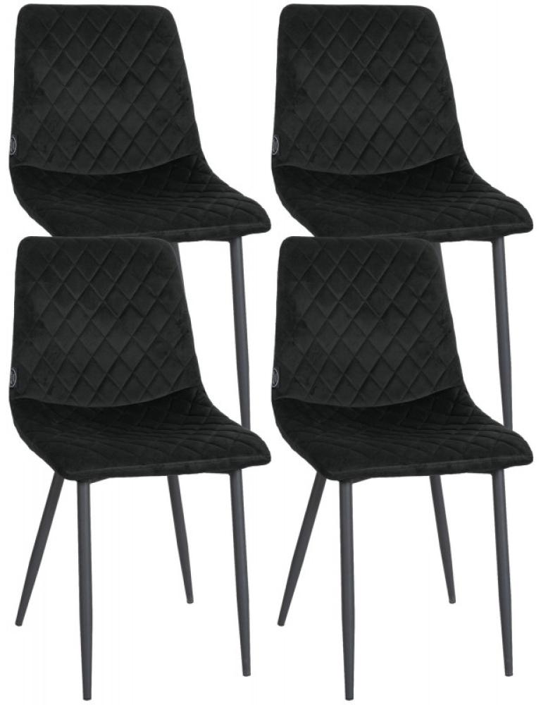 4er Set Stühle Telde Samt (Farbe: schwarz) Bild 1