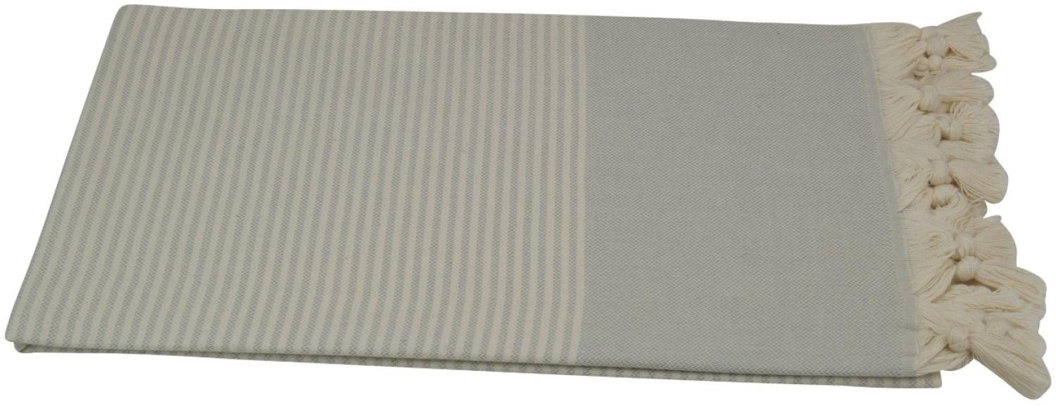 Hamamtuch grau beige 100x175 cm "Strandtuch" Bild 1