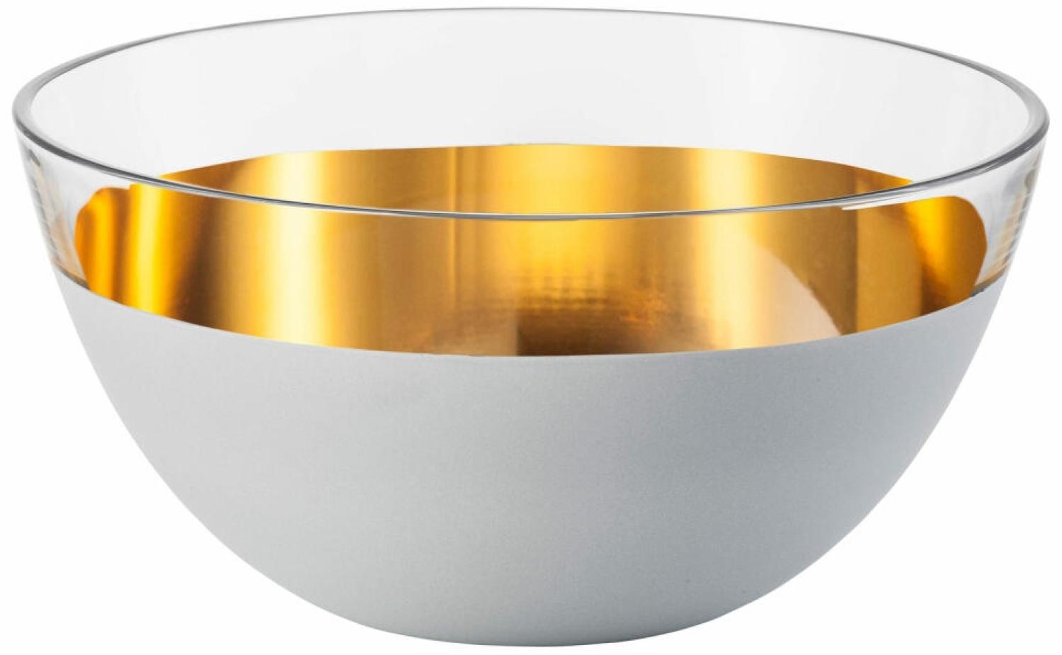 Eisch Schale Cosmo Weiß, Salatschale, Dessertschale, Kristallglas, Weiß, Gold, 24 cm, 72356724 Bild 1