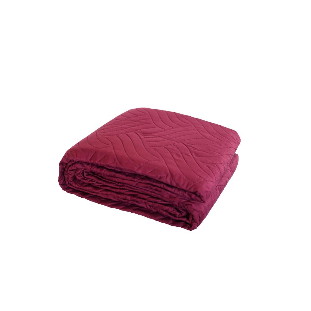 Elegante einfarbige Tagesdecken, Sofaüberwurf 240x220 cm aus 100% Polyester Bordeaux Bild 1