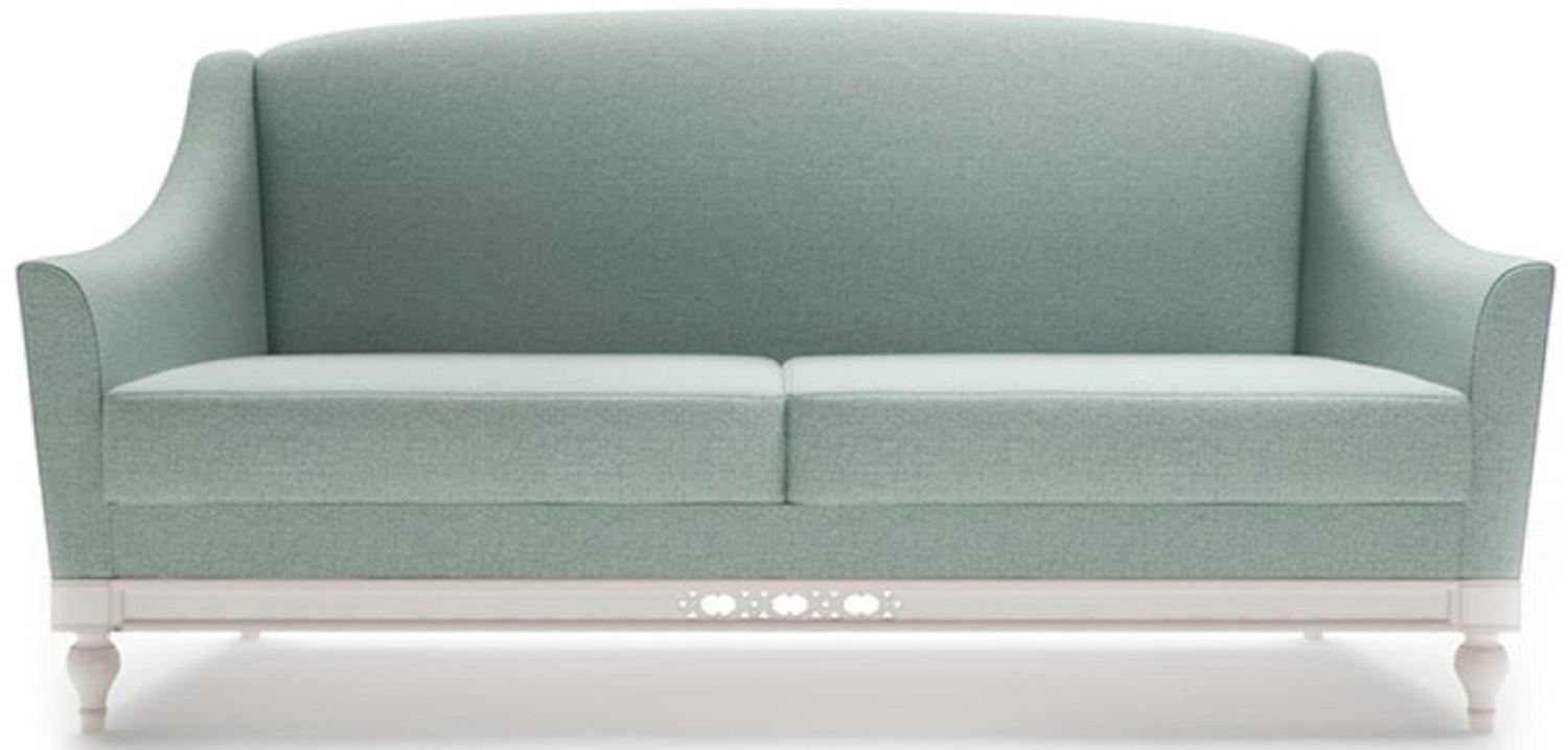 Casa Padrino Luxus Jugendstil 3er Sofa Mintgrün / Weiß 185 x 90 x H. 96 cm - Luxus Qualität Bild 1