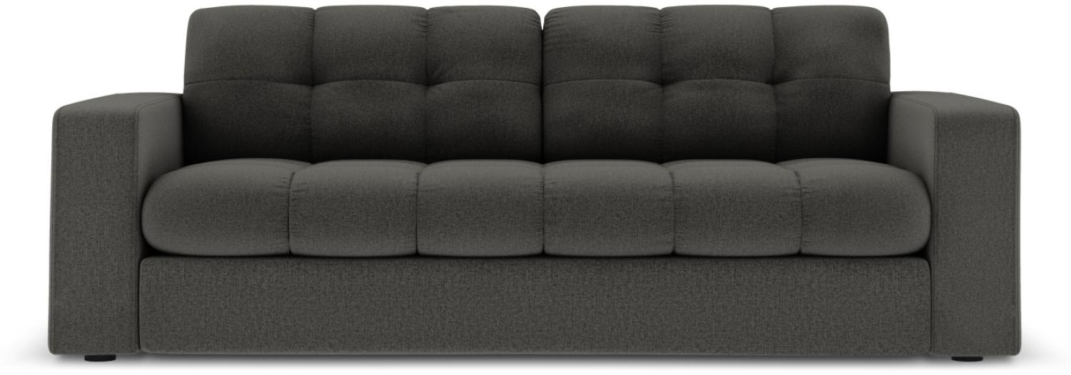 Micadoni 2-Sitzer Sofa Justin | Bezug Dark Grey | Beinfarbe Black Plastic Bild 1