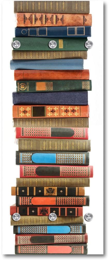 Queence Garderobe - "Books" Druck auf hochwertigem Arcylglas inkl. Edelstahlhaken und Aufhängung, Format: 50x120cm Bild 1