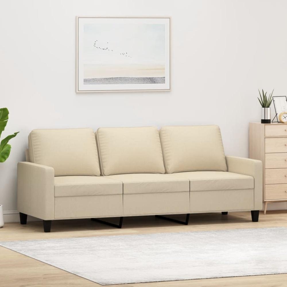 vidaXL 3-Sitzer-Sofa Creme 180 cm Stoff Bild 1
