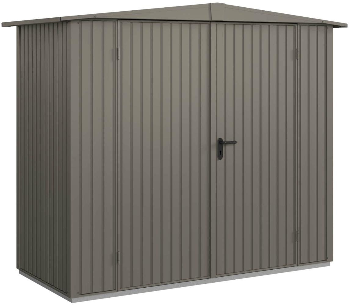 Hörmann Metall-Gerätehaus Berry Classic mit Satteldach Typ 1, 259 x 121 cm, quarzgrau, 3,1 m²,2-flüglige Tür Bild 1