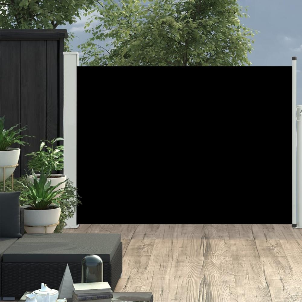 vidaXL Ausziehbare Seitenmarkise 100×500 cm Schwarz Bild 1