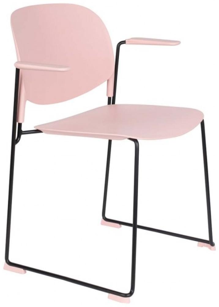 Stacksesszimmerstuhl 63,5 x 80,5 cm Metall/PP rosa/schwarz Bild 1