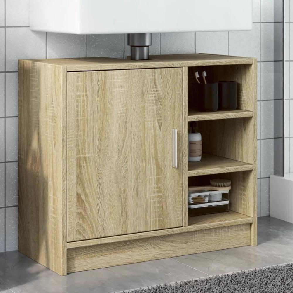 vidaXL Waschbeckenunterschrank Sonoma-Eiche 63x29x55 cm Holzwerkstoff Bild 1