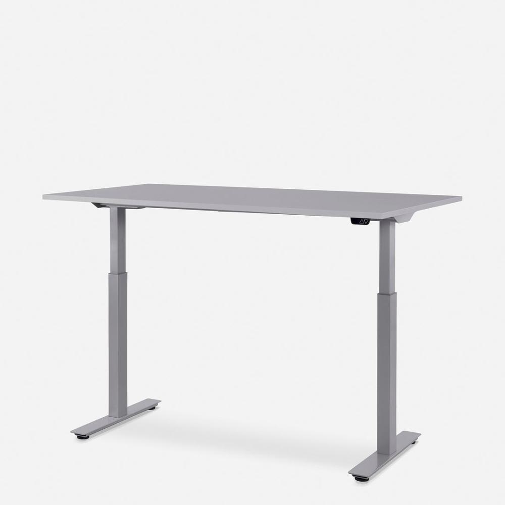 140 x 80 cm WRK21® SMART - Grau Uni / Grau elektrisch höhenverstellbarer Schreibtisch Bild 1