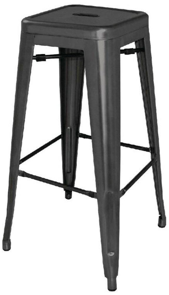Bolero Bistro hohe Bistrobarhocker aus Stahl in schwarz (4 Stück) Bild 1