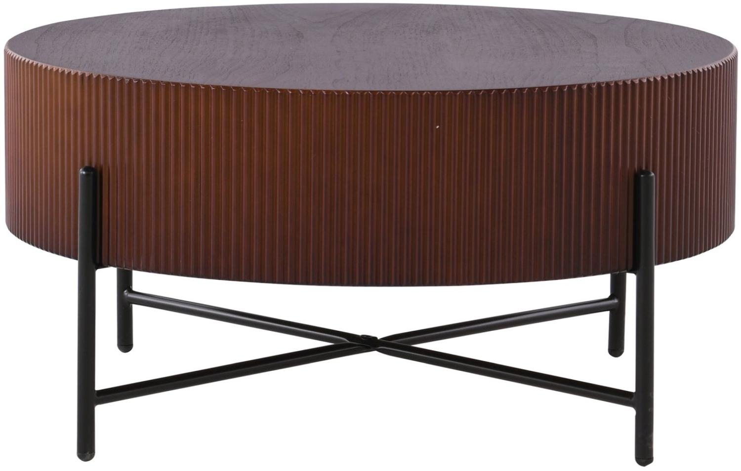 Selsey HARREN - Couchtisch rund - 80 cm - Nussbaum-Optik Bild 1