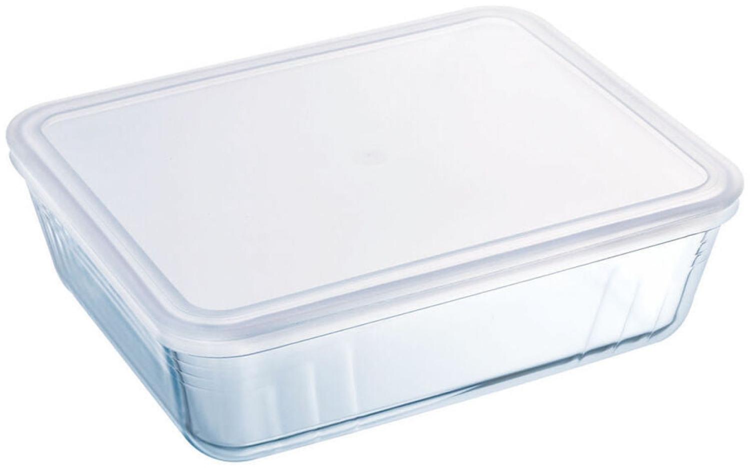 Rechteckige Lunchbox mit Deckel Pyrex Cook&freeze 28 x 23 x 10 cm 4,2 L Durchsichtig Glas Silikon (3 Stück) Bild 1