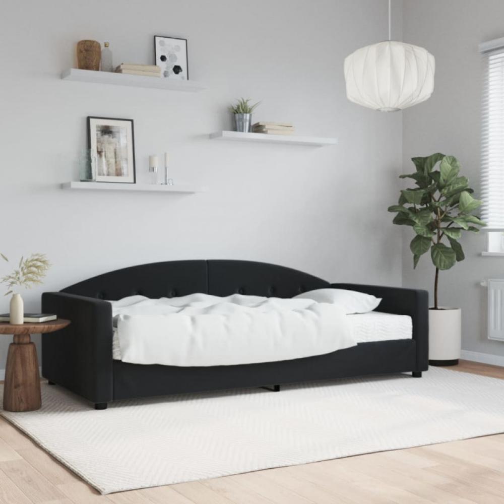 Tagesbett mit Matratze Schwarz 90x200 cm Samt (Farbe: Schwarz) Bild 1