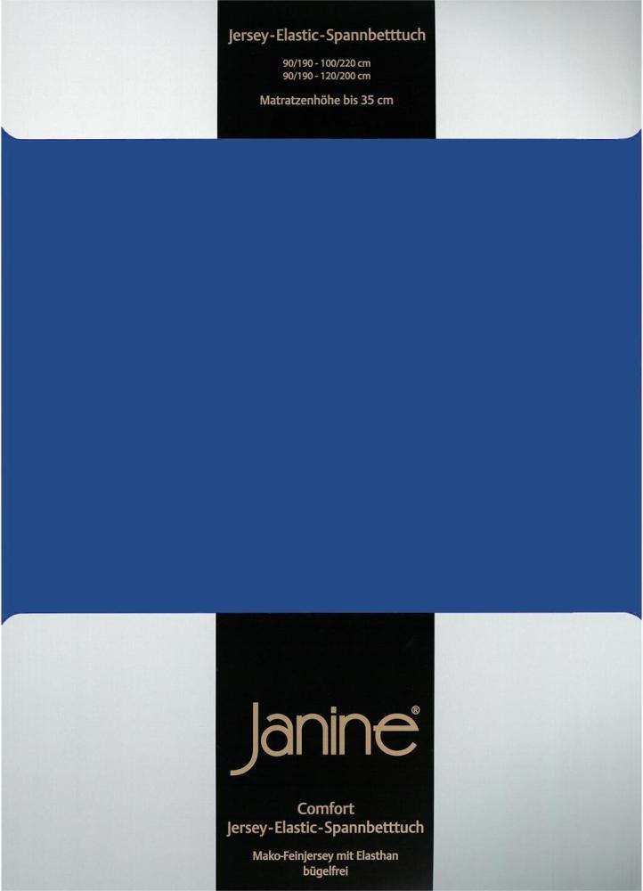 Janine Jersey Elastic Spannbetttuch | 180x200 cm - 200x220 cm | royalblau Bild 1