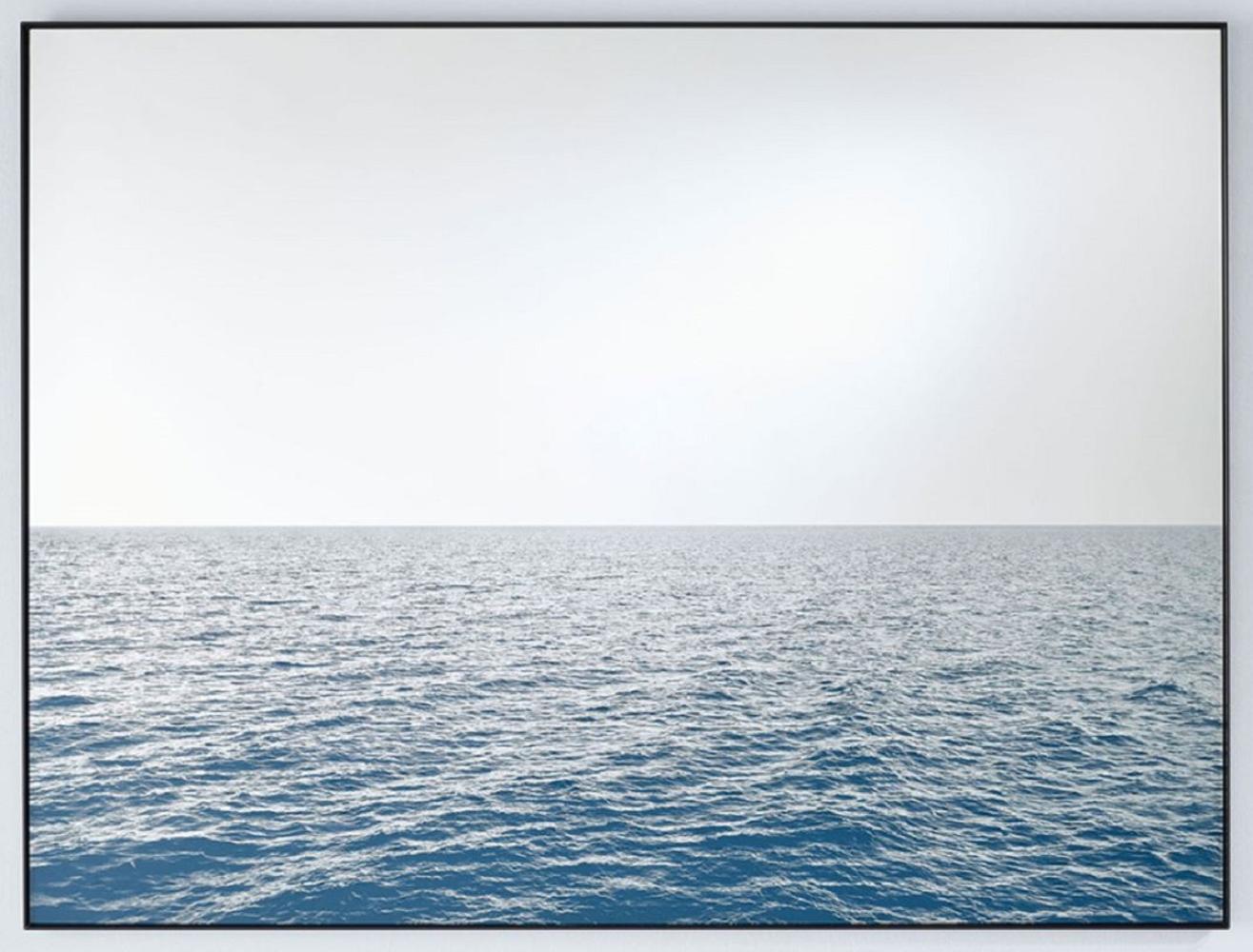 Casa Padrino Luxus Wandspiegel Meer Blau / Schwarz 120 x 2 x H. 90 cm - Rechteckiger Spiegel mit Metallrahmen - Luxus Möbel Bild 1