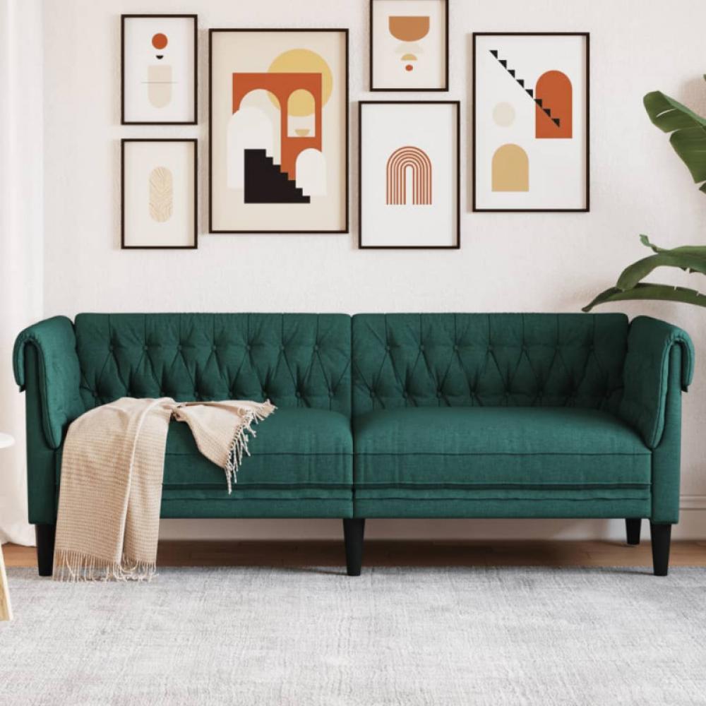 Chesterfield-Sofa 3-Sitzer Dunkelgrün Stoff (Farbe: Grün) Bild 1
