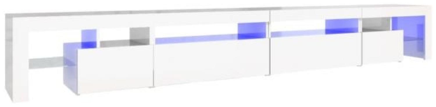 TV-Schrank mit LED-Leuchten Hochglanz-Weiß 290x36,5x40 cm Bild 1