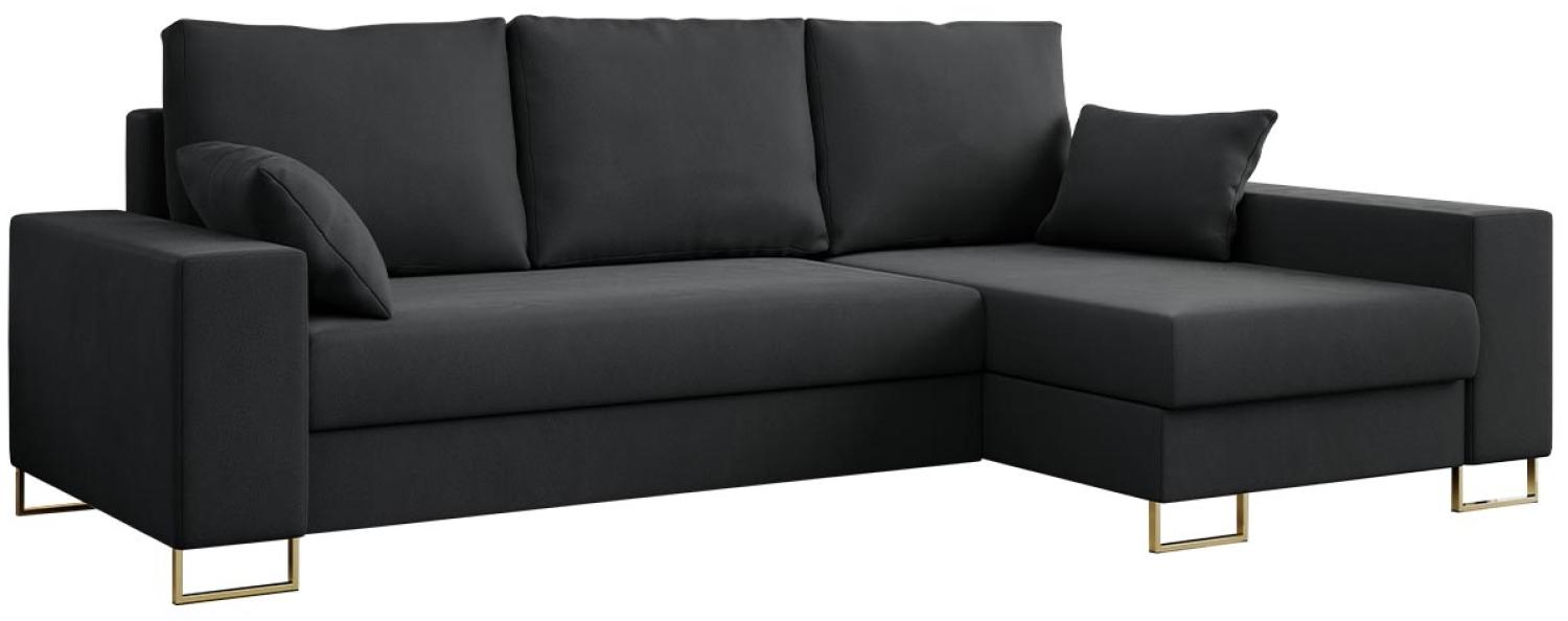 Ecksofa, Bettsofa, L-Form Couch mit Bettkasten - DORIAN-L - Grau Velvet Bild 1