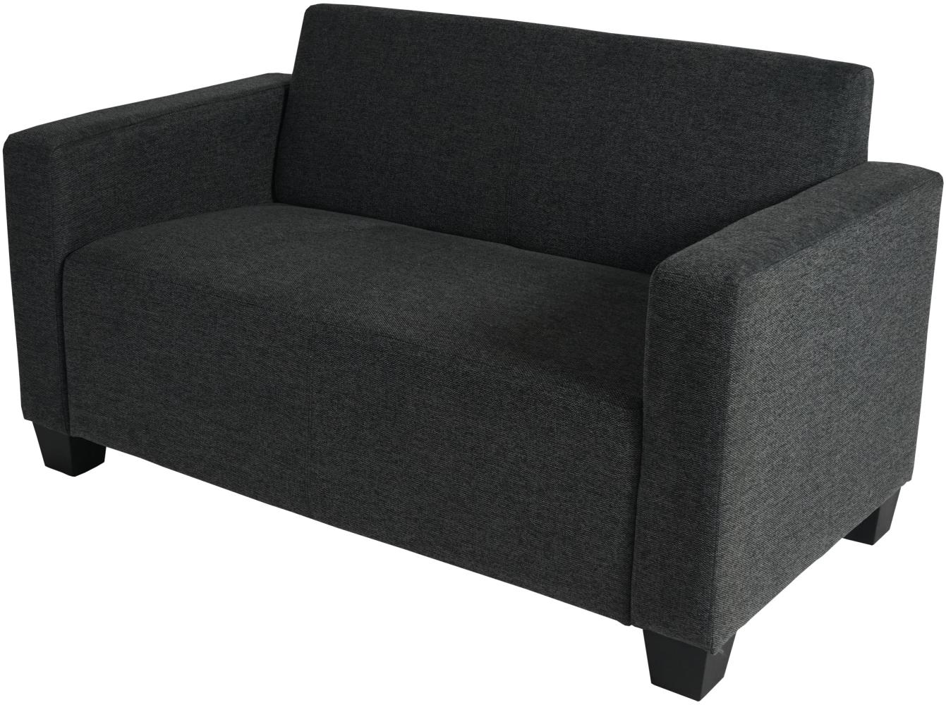 2er Sofa Couch Lyon Loungesofa Stoff/Textil ~ anthrazit-grau Bild 1
