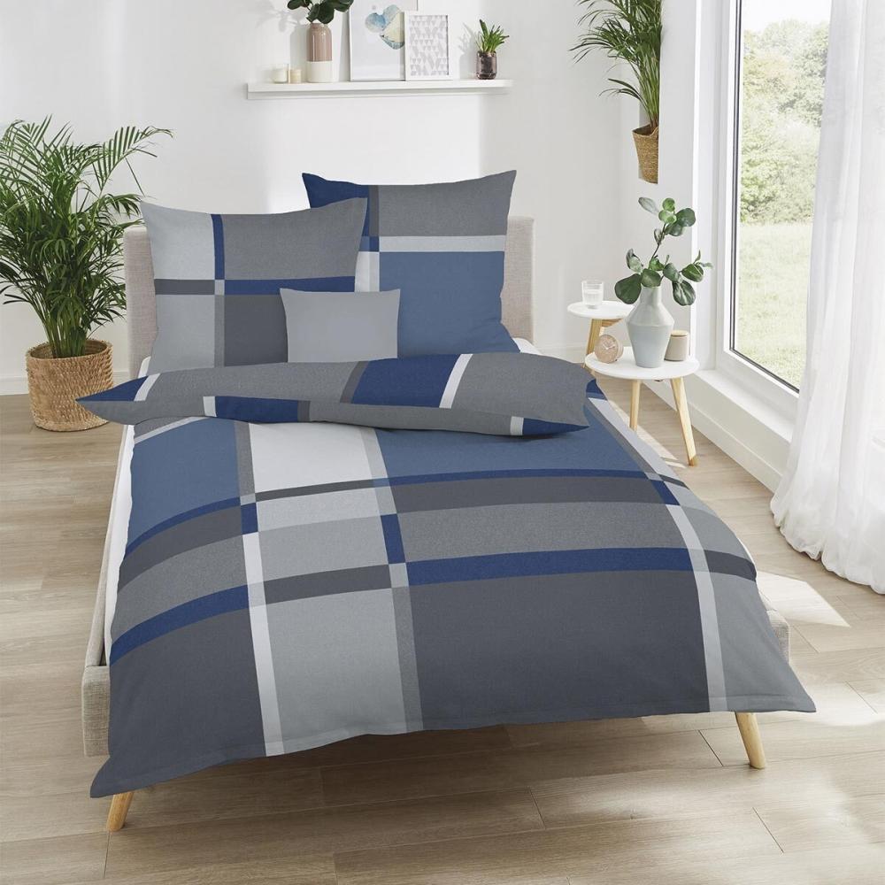 Kaeppel Mako-Satin Bettwäsche Taro blau|155x220 cm + 80x80 cm Bild 1